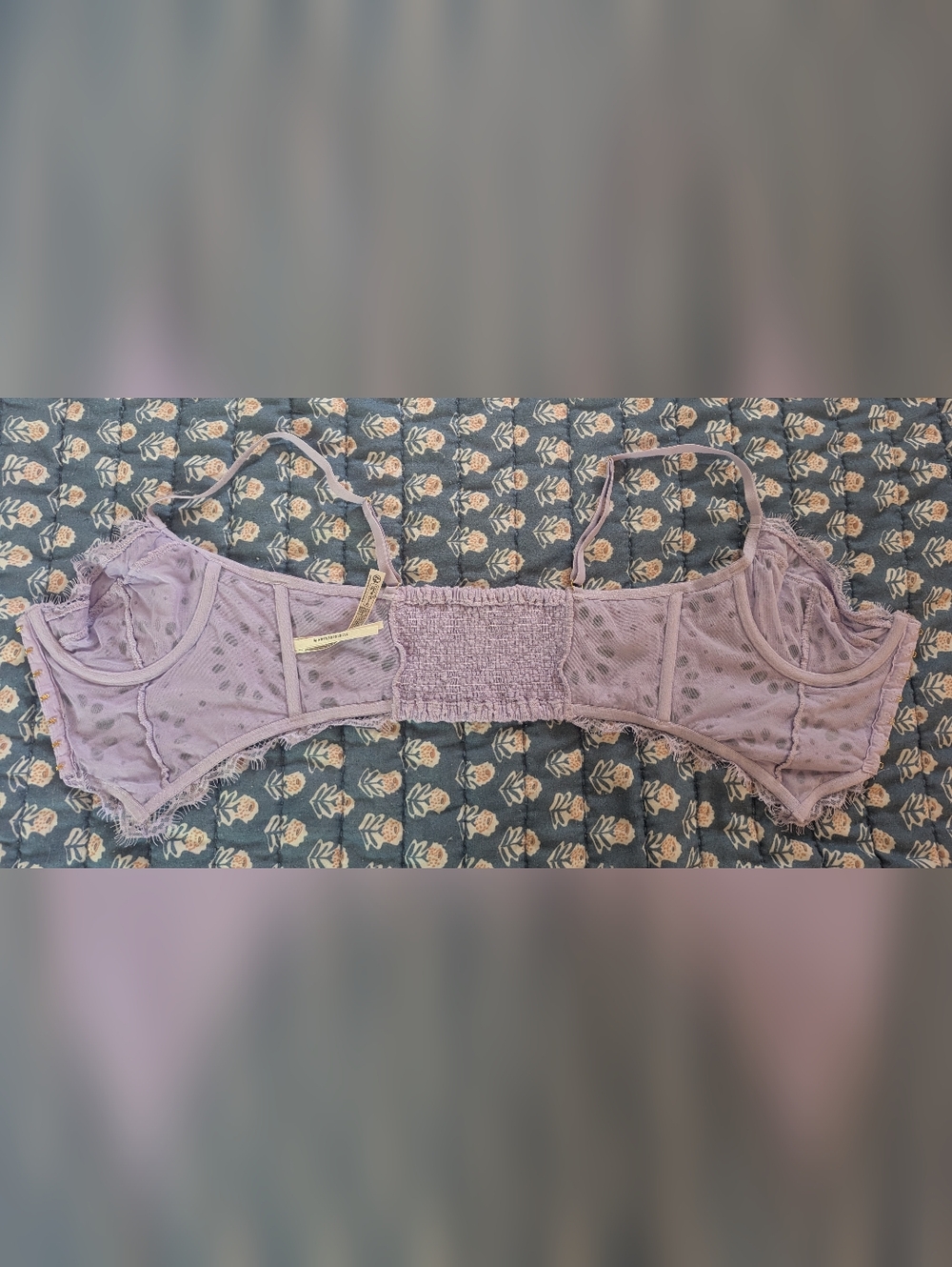 Anthropologie The Giselle Lace Bustier Eyelet Edition Lavender sz S Flirty - Picture 9 of 12